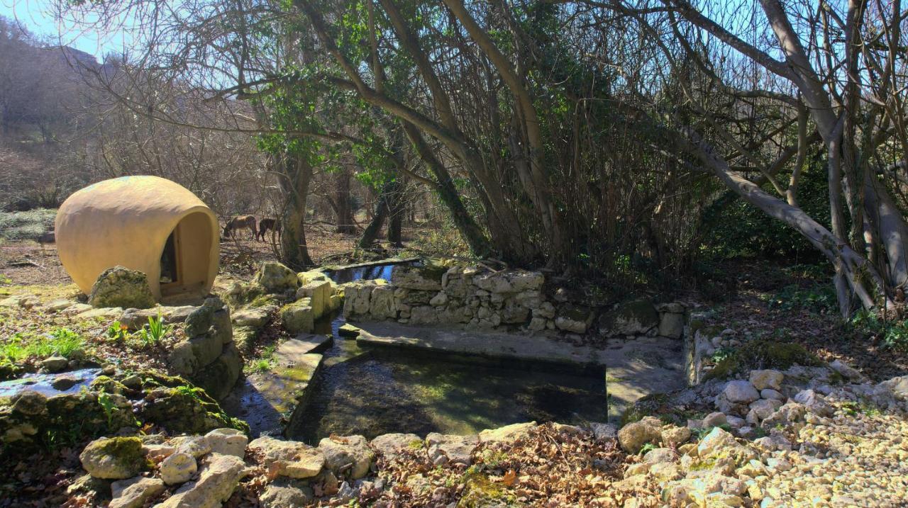 Maison Terre Les Cabanes De Fallot - Sauna Bain-Froid Piscine Naturelle L'isle-Bouzon Exteriör bild